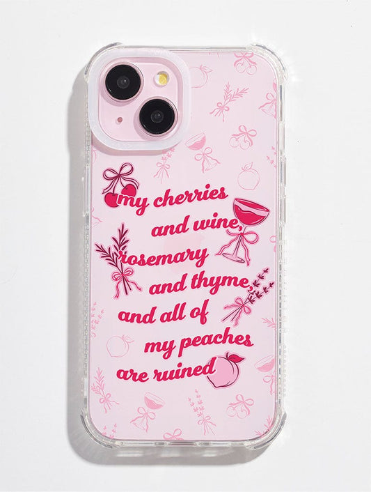 Cherries And Wine Shock iPhone Case