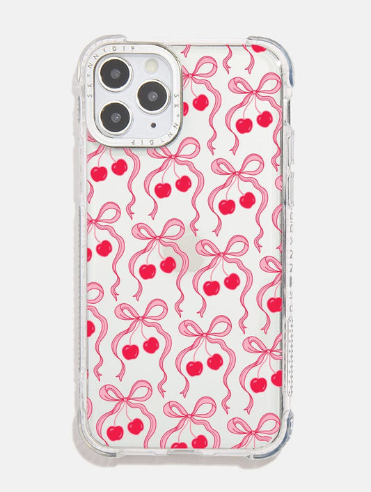 Cherry Ribbon Bow Repeat Shock iPhone Case