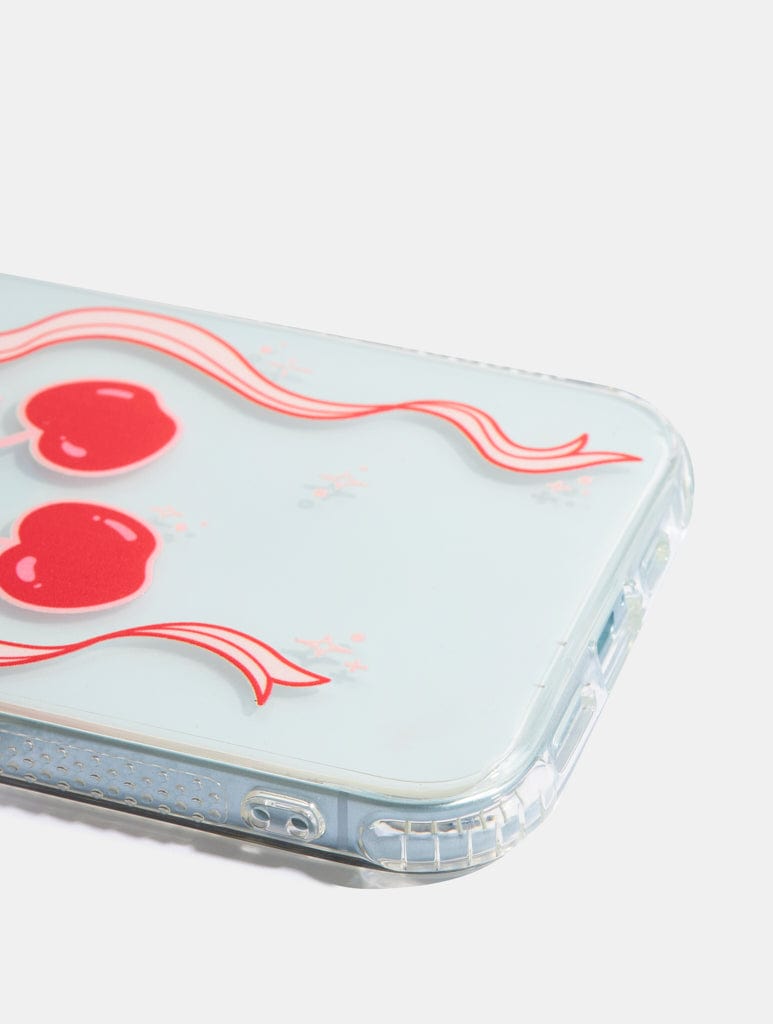 Cherry Ribbon Bow Shock iPhone Case
