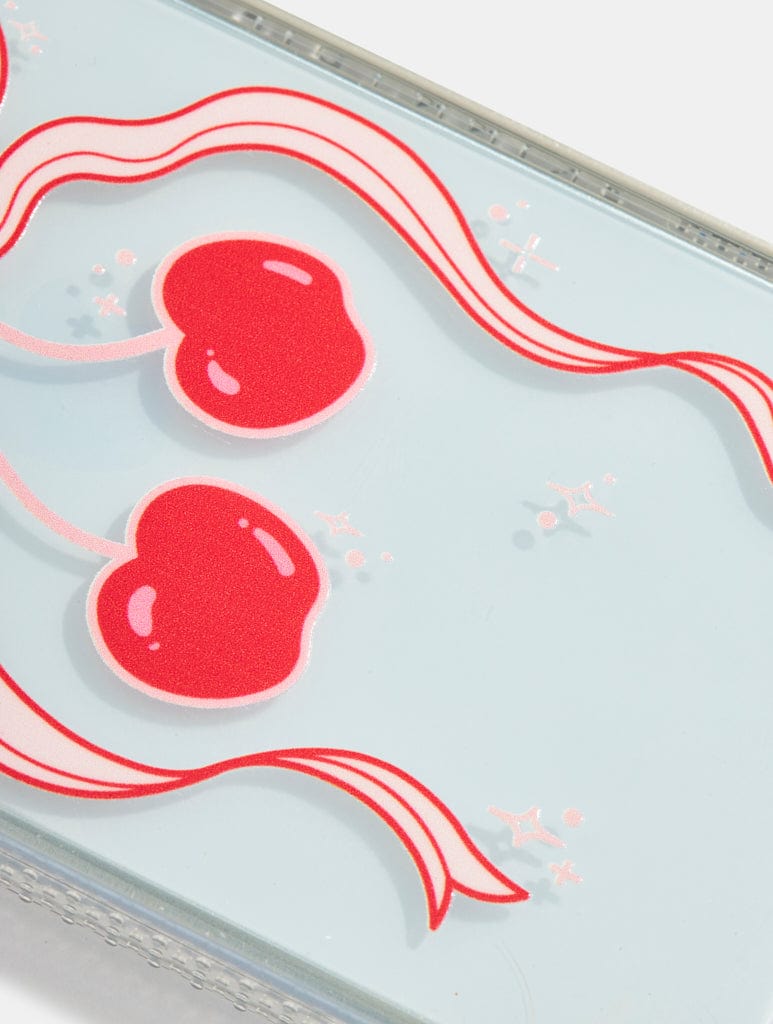 Cherry Ribbon Bow Shock iPhone Case
