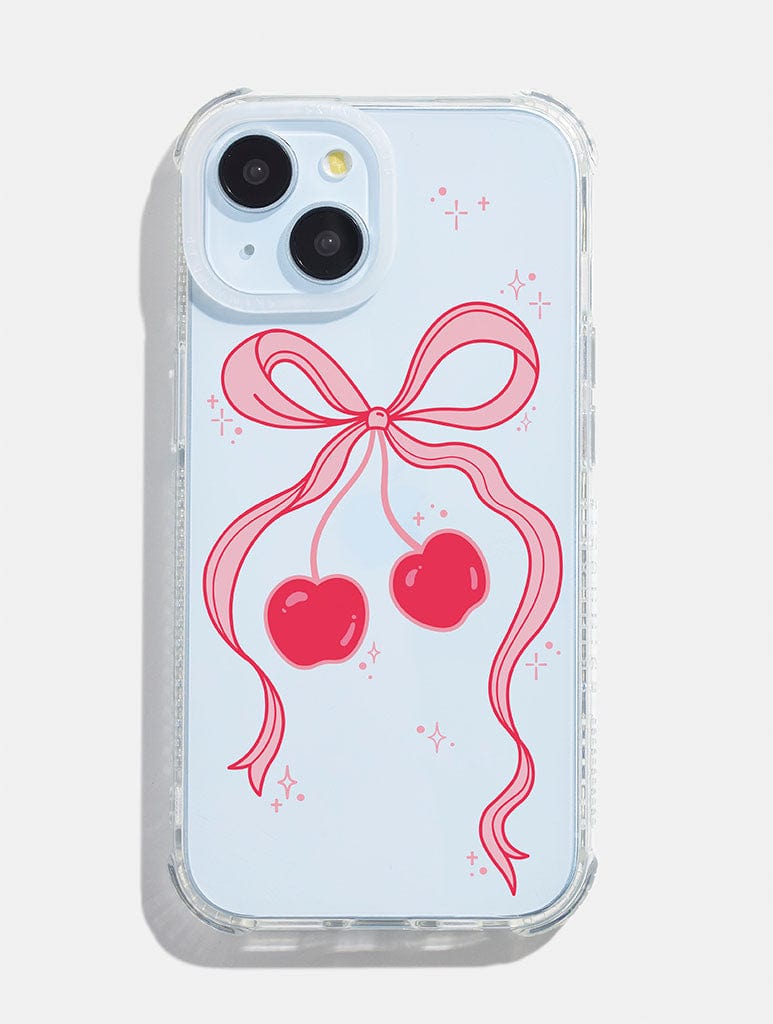 Cherry Ribbon Bow Shock iPhone Case