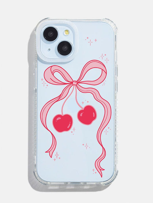 Cherry Ribbon Bow Shock iPhone Case