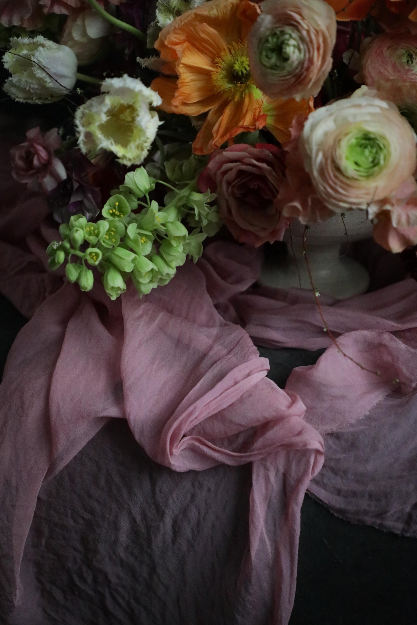 Rose Petal Pink {Sheer Silk Runner}