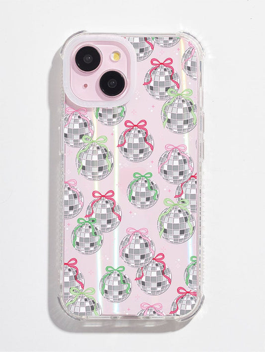 Christmas Disco Balls Bow Shock iPhone Case