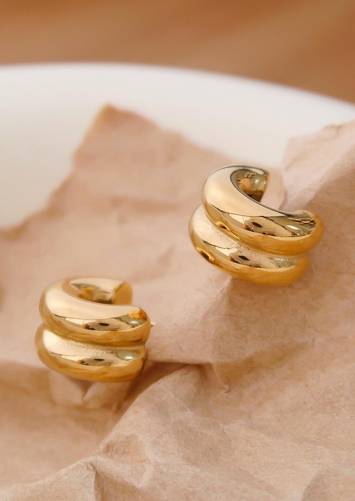 Chunky Rib Hoop Earrings