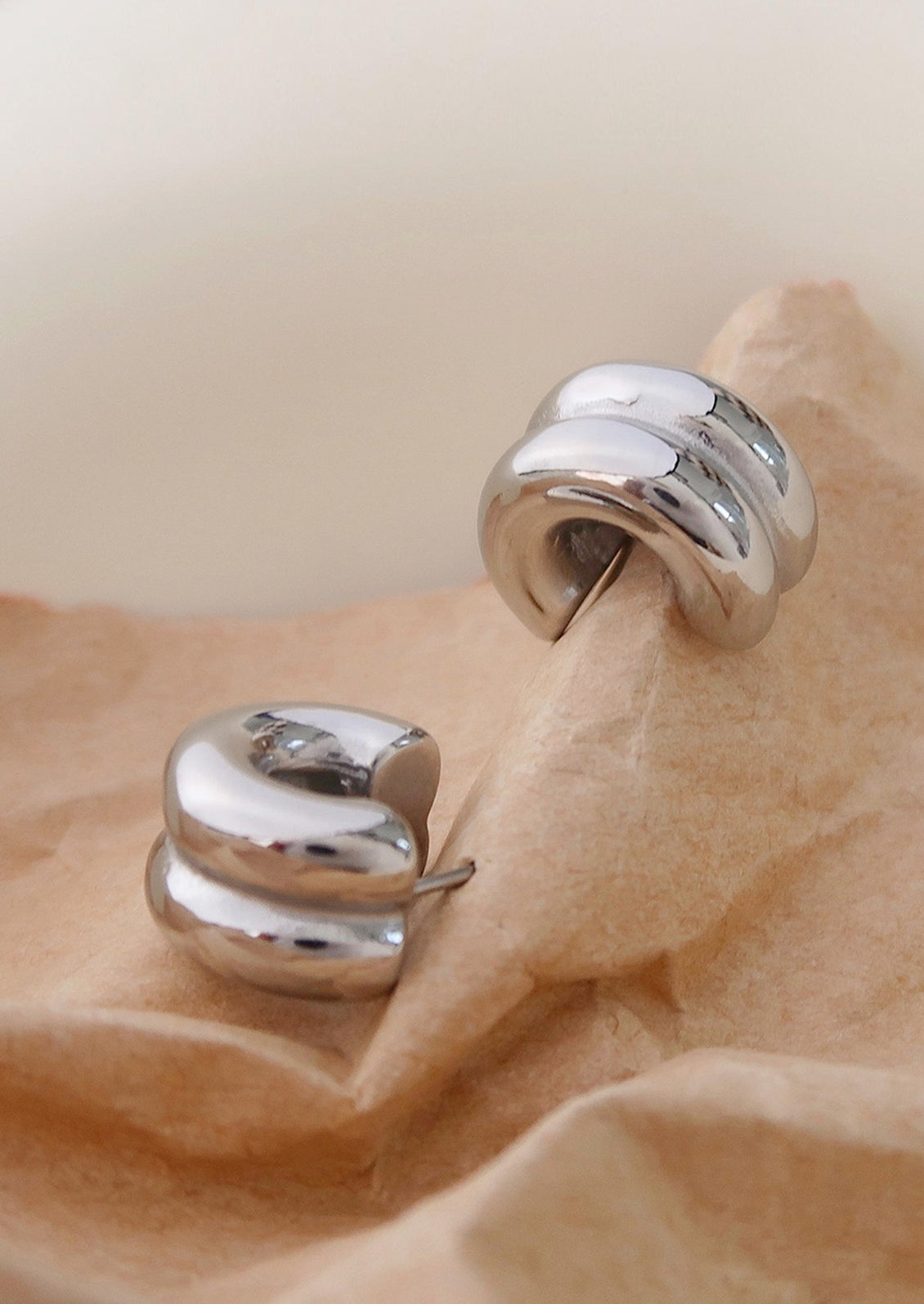 Chunky Rib Hoop Earrings
