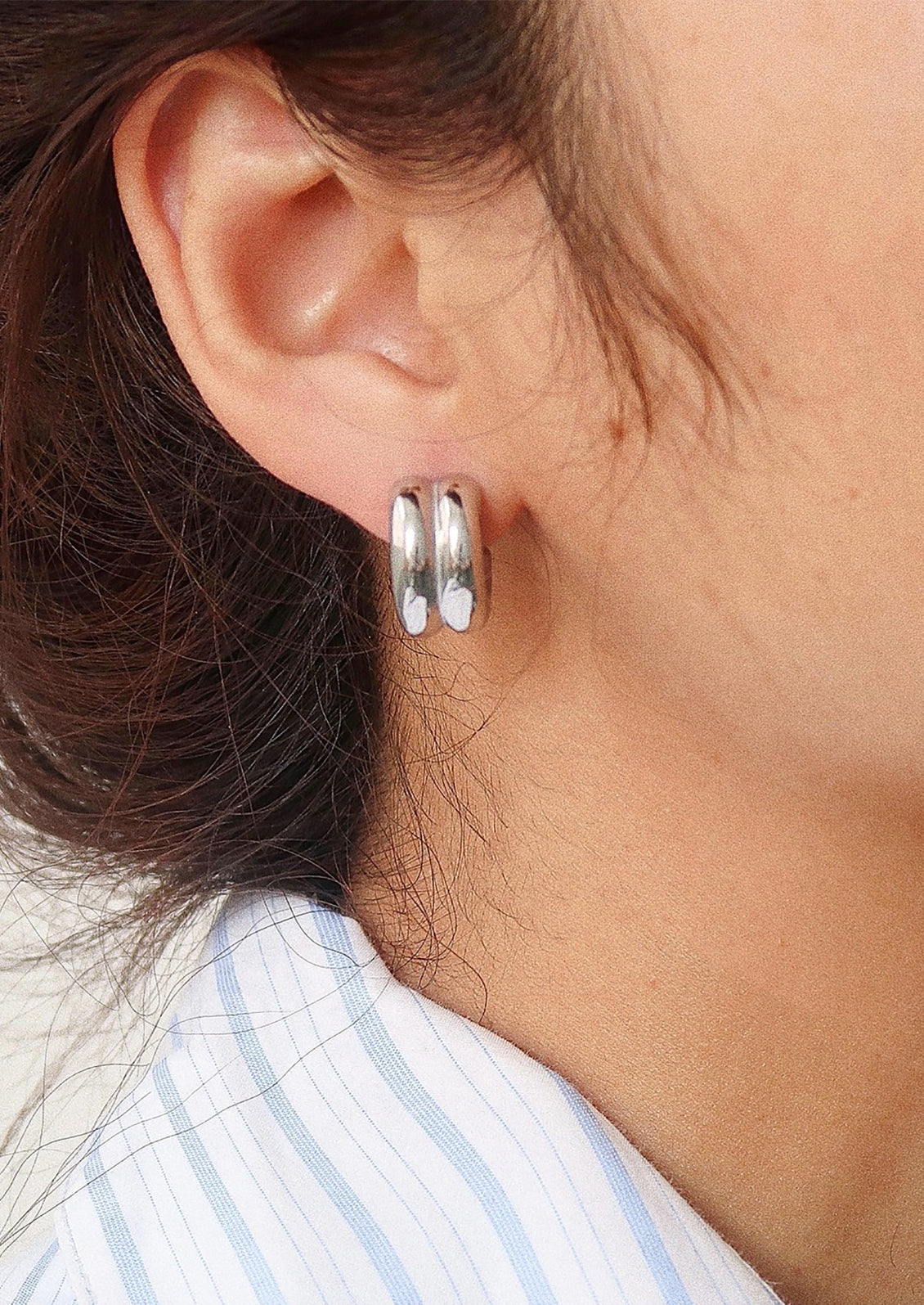 Chunky Rib Hoop Earrings