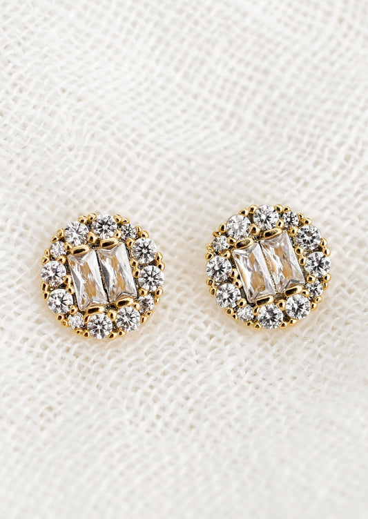 Circle Pavé Stud Earrings