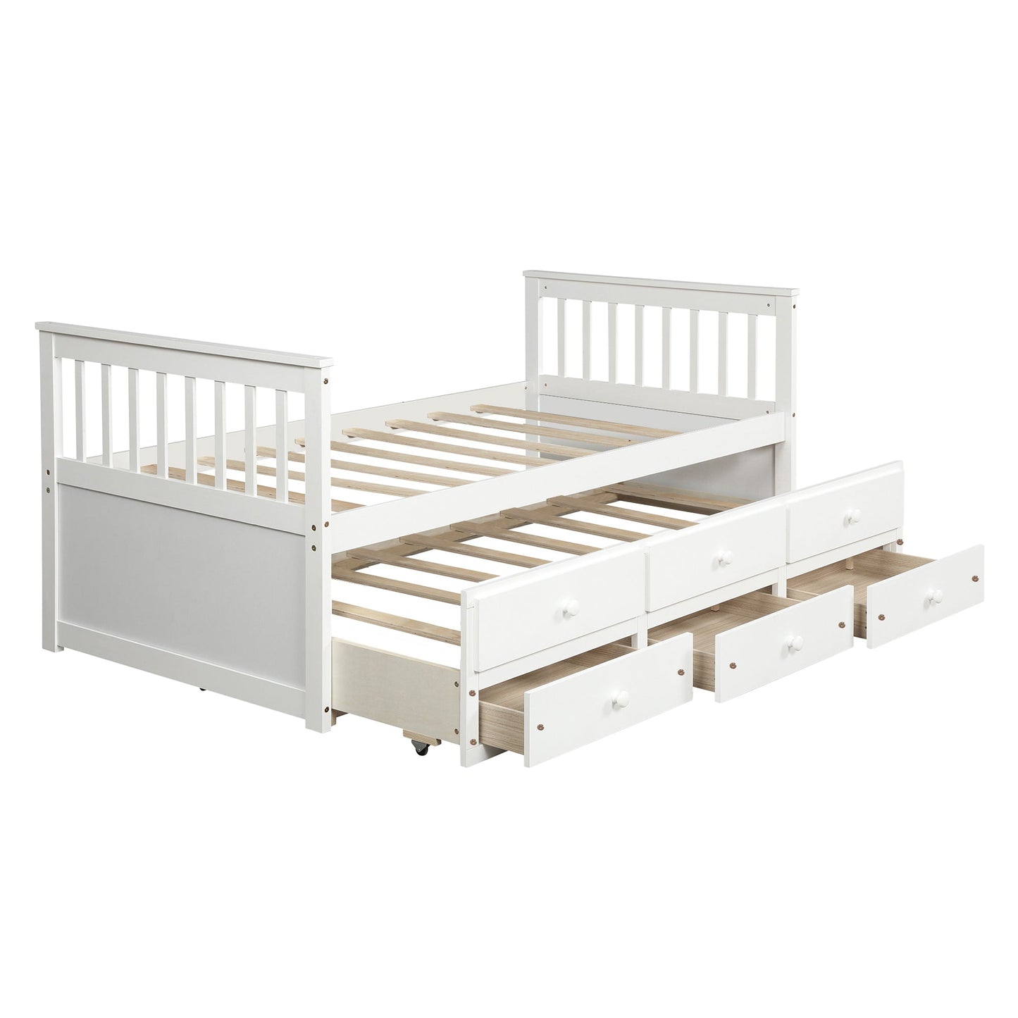 Claire Captain Daybed with Trundle and Storage Drawers