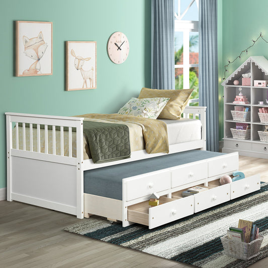 Claire Captain Daybed with Trundle and Storage Drawers