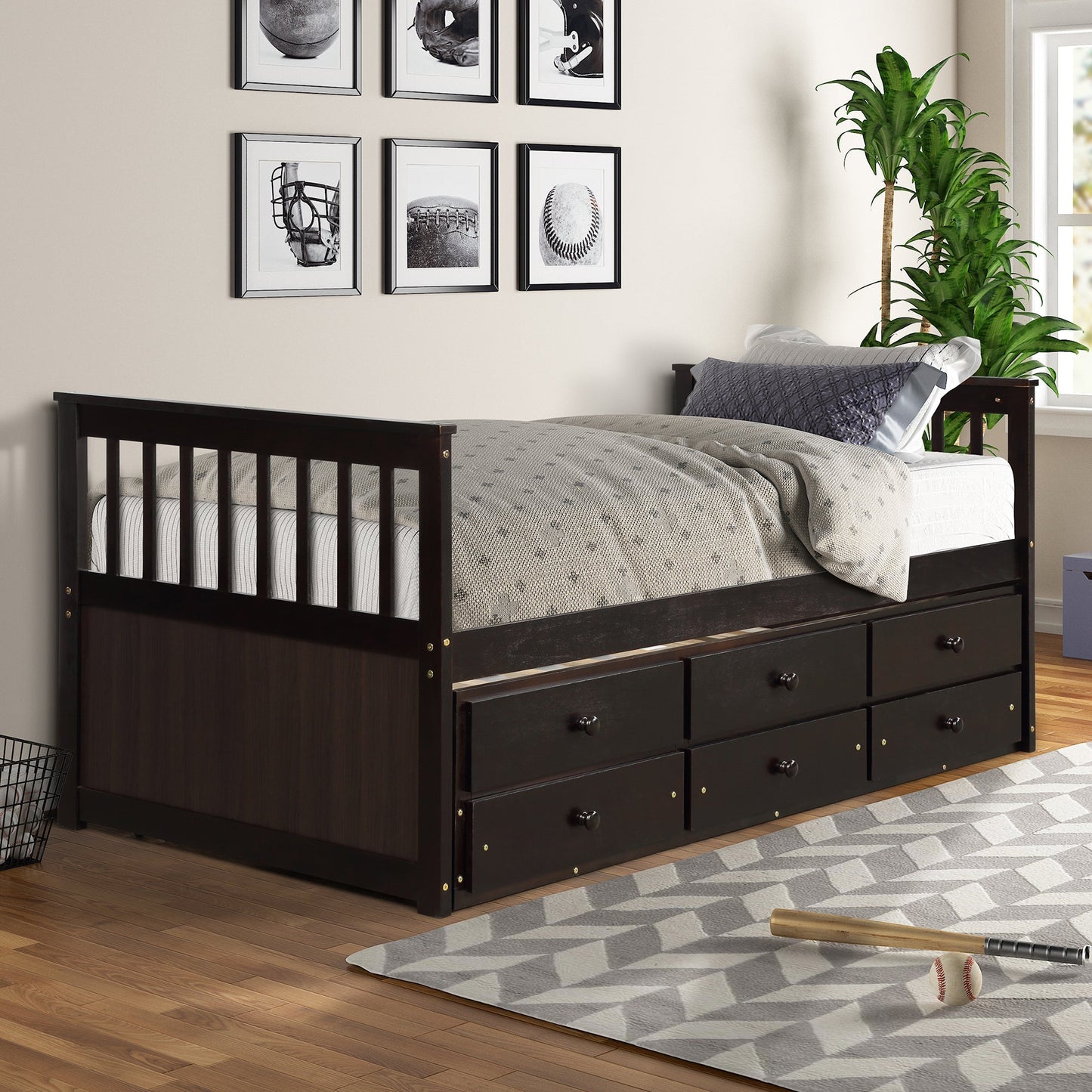Claire Captain Daybed with Trundle and Storage Drawers