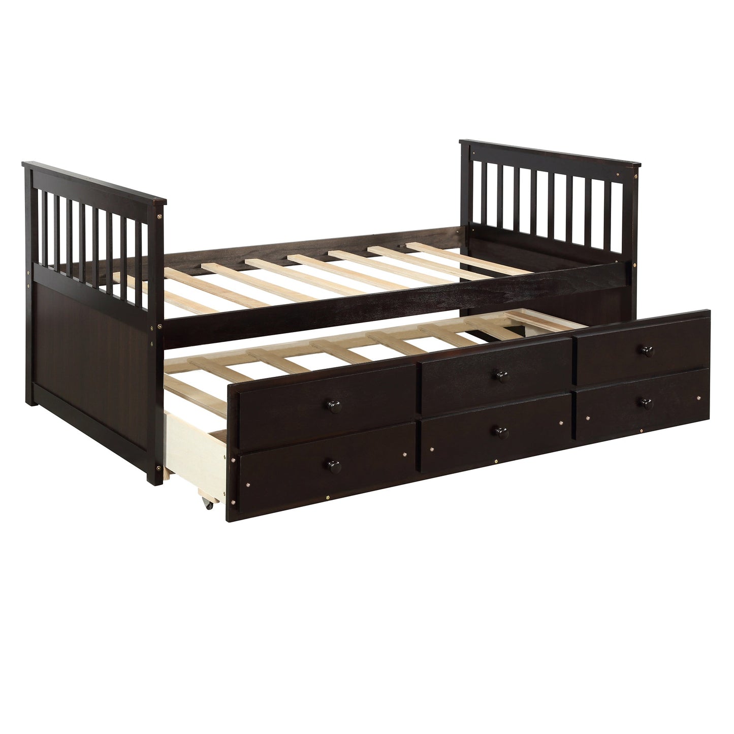 Claire Captain Daybed with Trundle and Storage Drawers