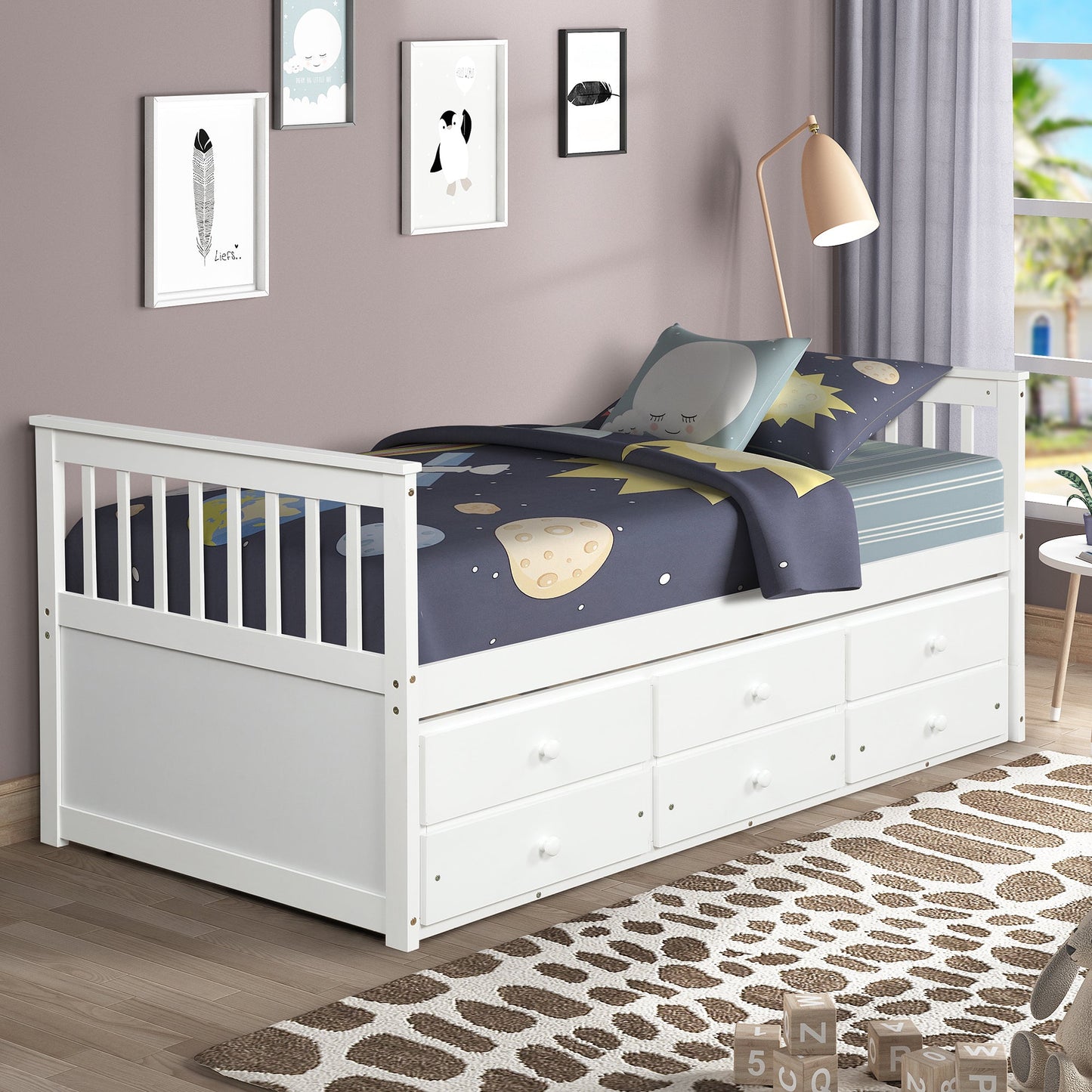 Claire Captain Daybed with Trundle and Storage Drawers