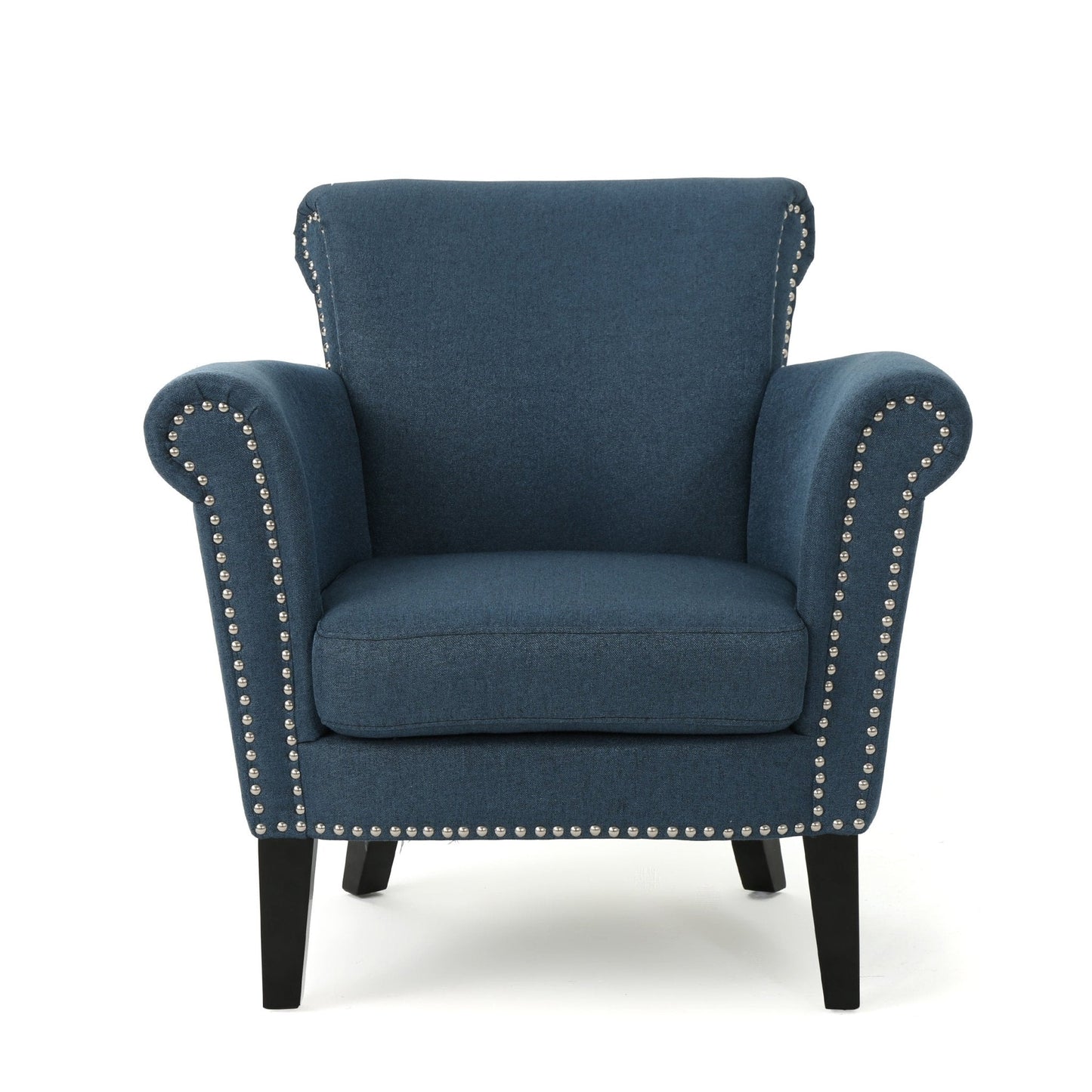 Club Chair with Rolled Arm and Nail Head Trim