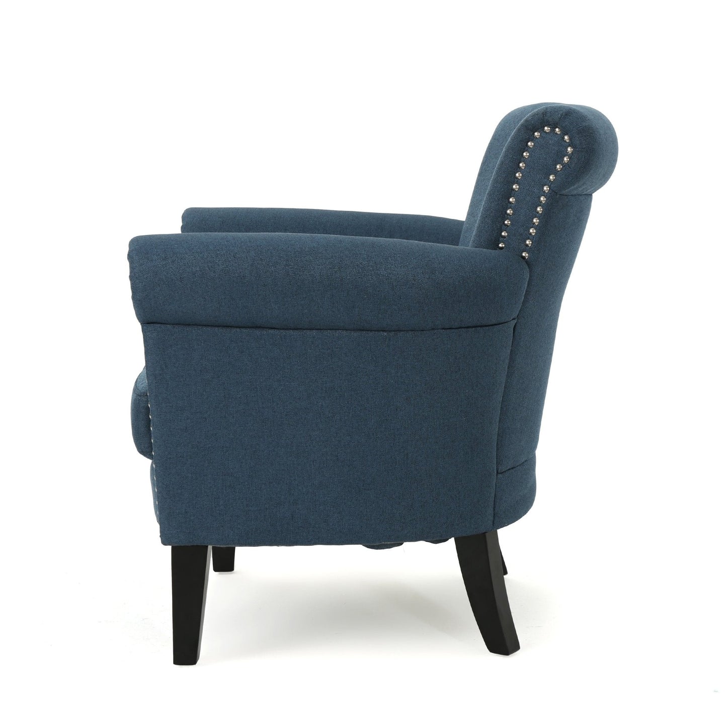 Club Chair with Rolled Arm and Nail Head Trim