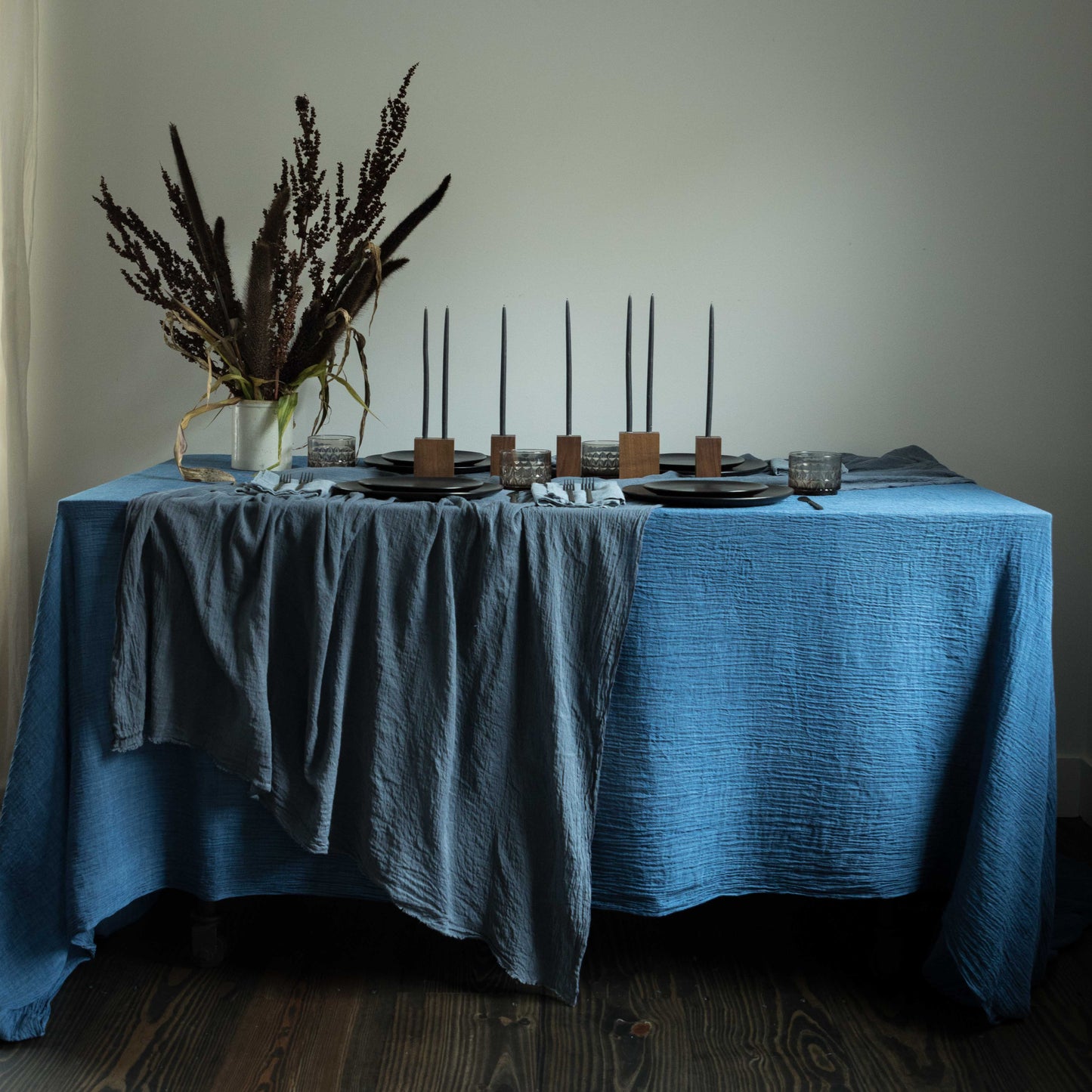 Cobalt {Tight Weave Extra-Wide Table Cover}