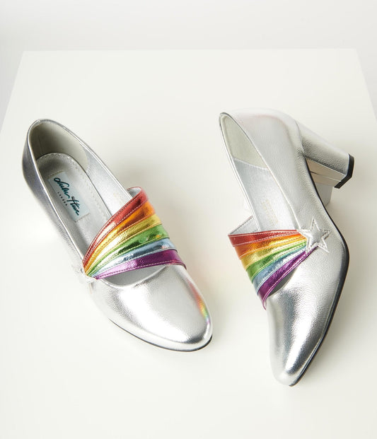 Collectif Silver & Rainbow Lara Heels