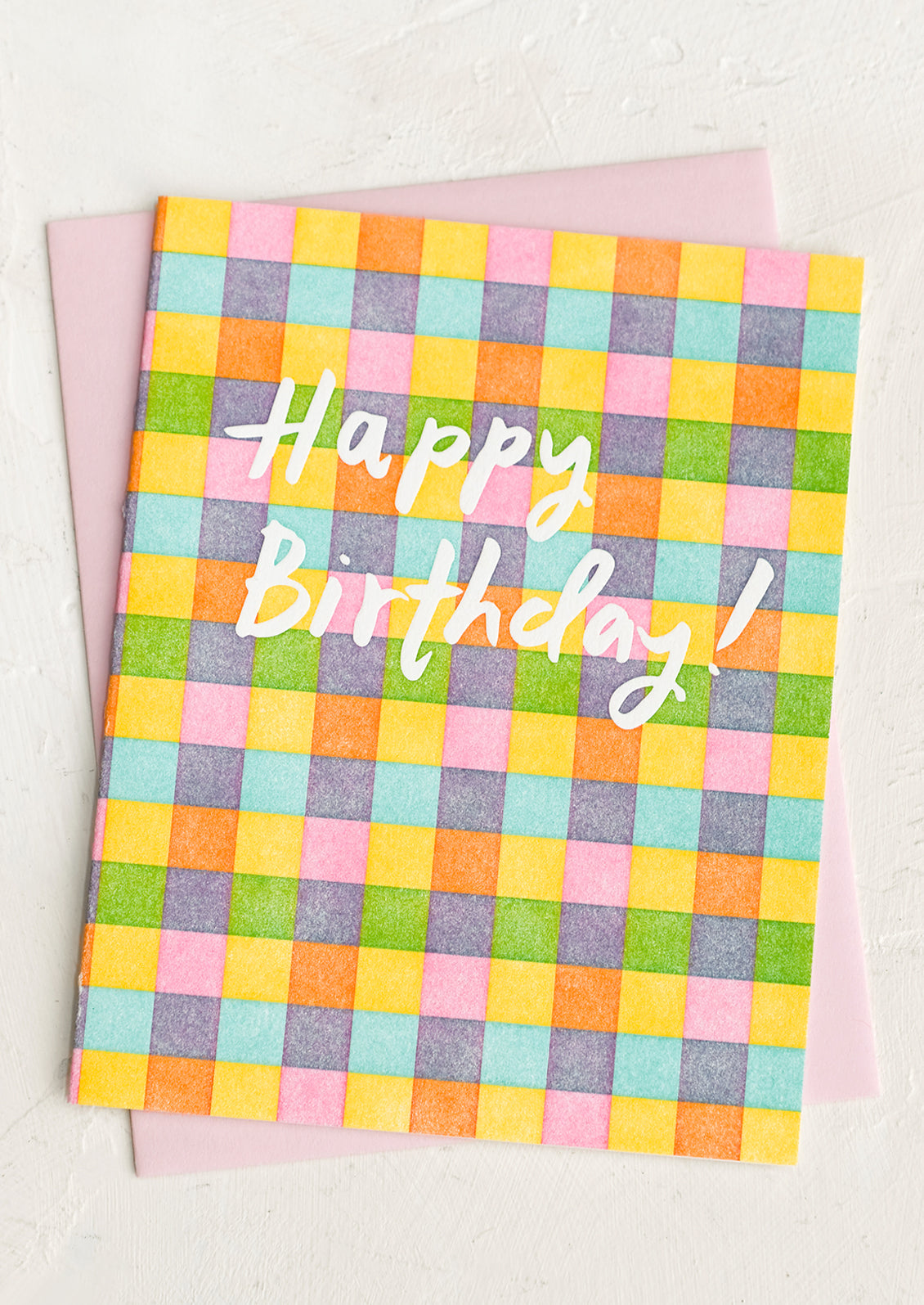 Colorful Checker Birthday Card