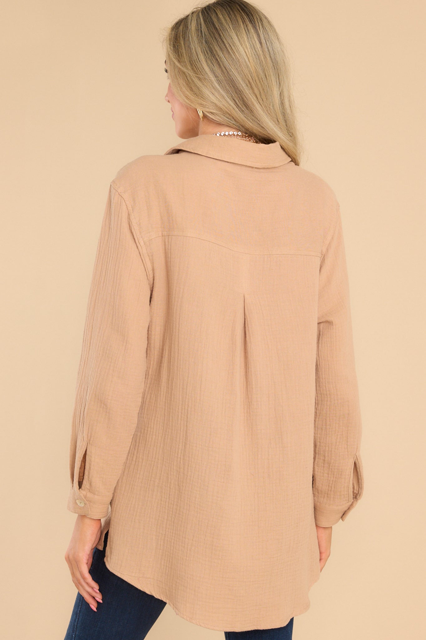 Confidence Game Light Tan Cotton Top
