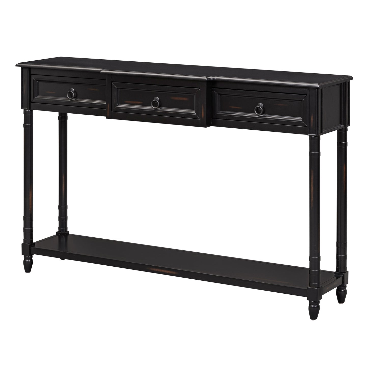 Console Table with Projecting Drawers and Long Shelf
