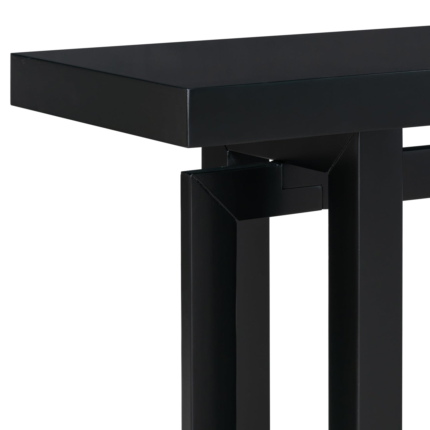 Contemporary Console Table with Industrial Inspired Concrete Wood Top