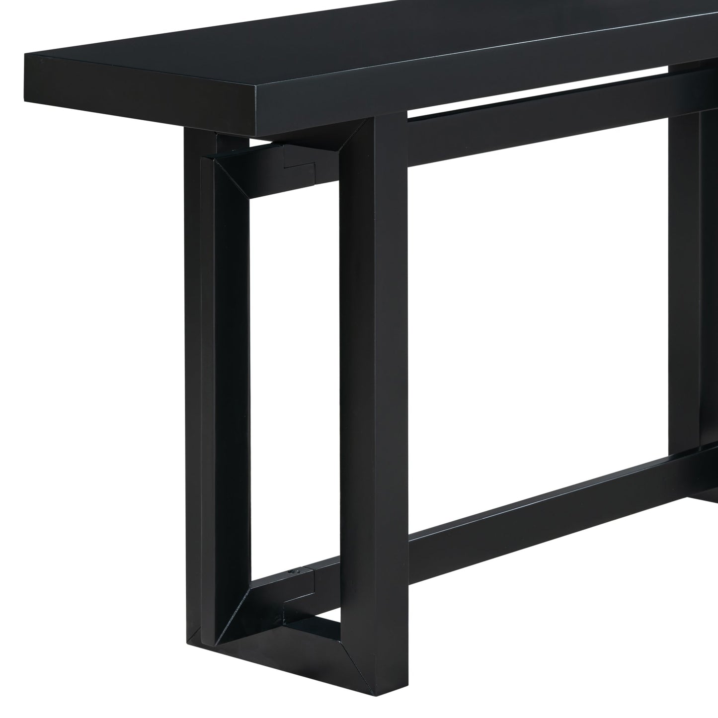 Contemporary Console Table with Industrial Inspired Concrete Wood Top