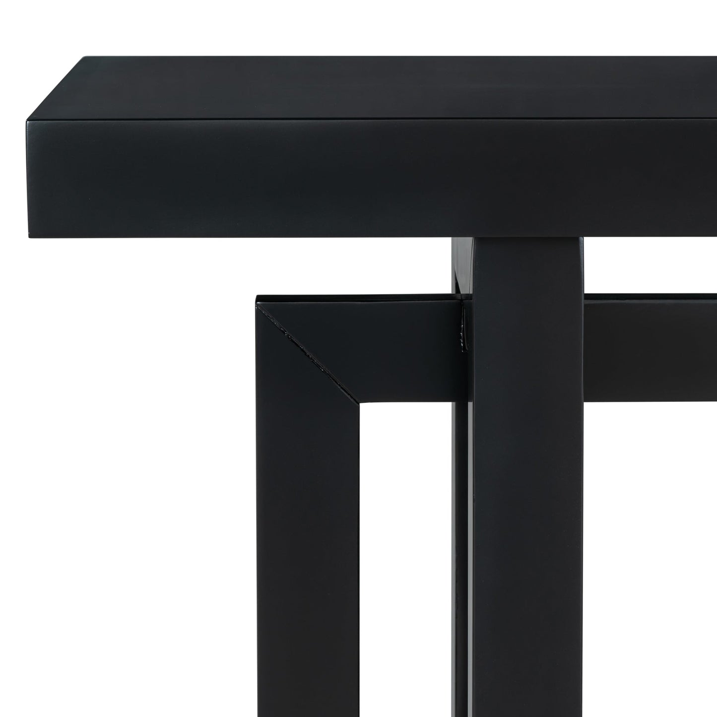 Contemporary Console Table with Industrial Inspired Concrete Wood Top