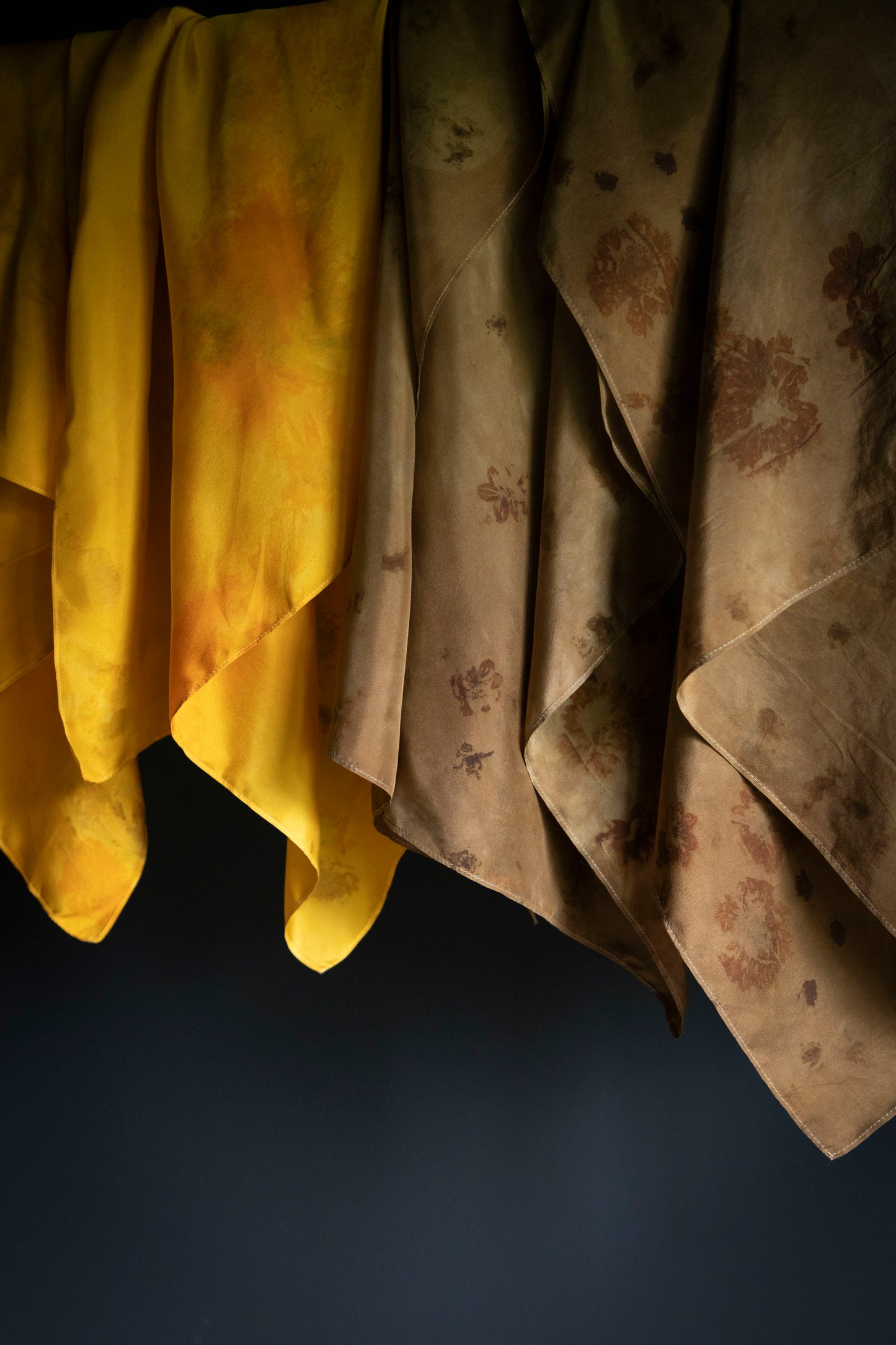 Original Eco-Print | Coreopsis Auburn  | 100% Silk Scarf | Multiple Sizes