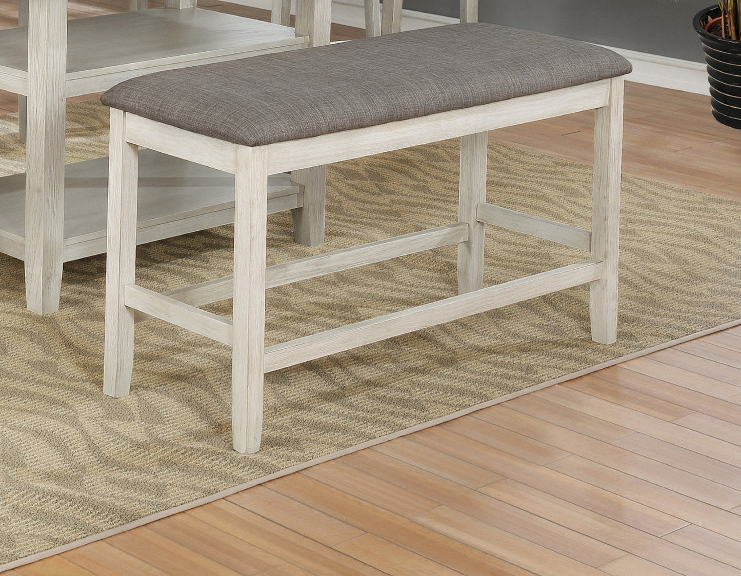Counter Height Bench with Upholstered Seat