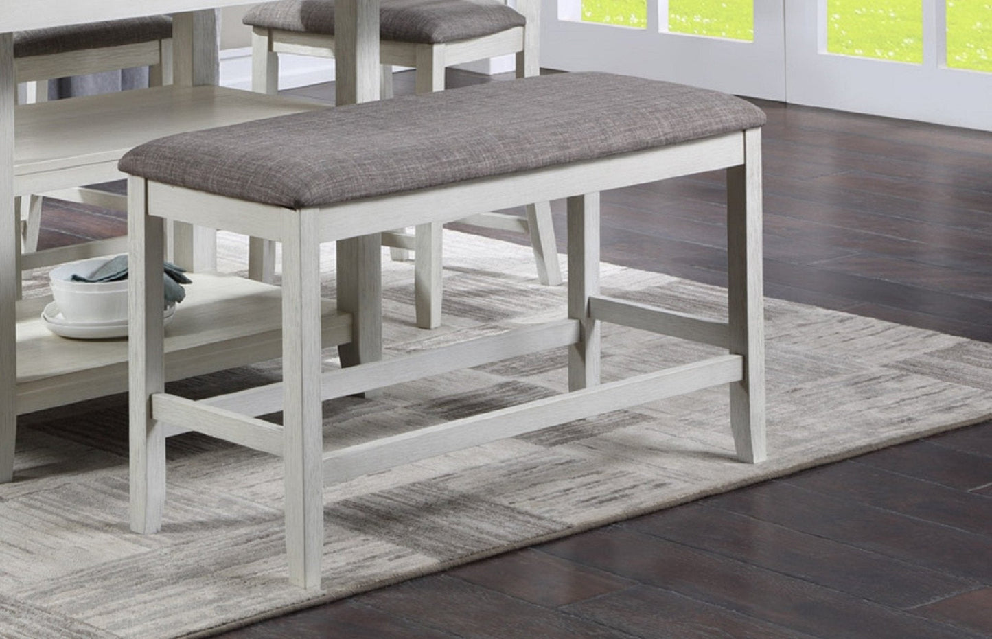 Counter Height Bench with Upholstered Seat