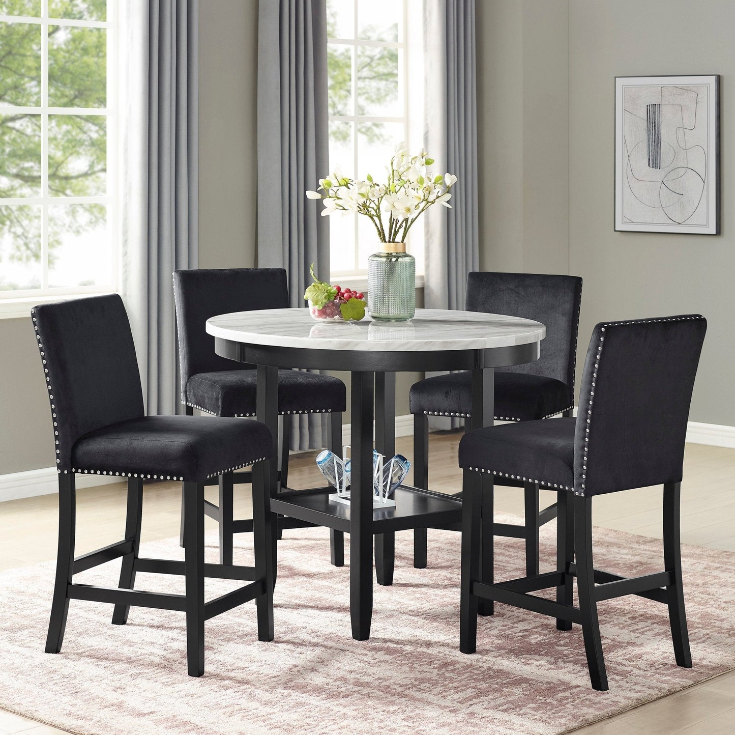 Counter Height Chair with Nailhead Trim