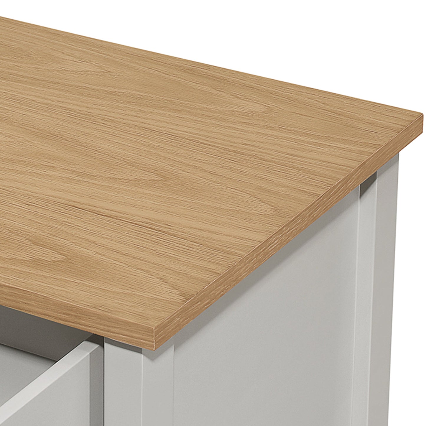 Country Solid 1 Drawer Nightstand Side Table with Oak Top