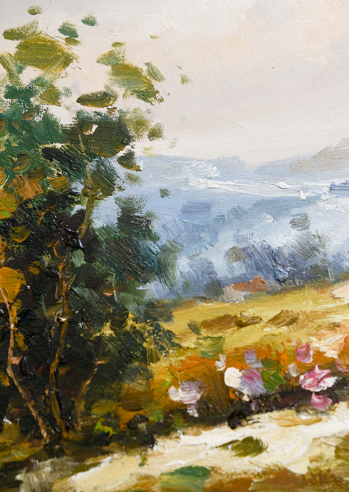 Framed Oil Landscape Painting, Vista II