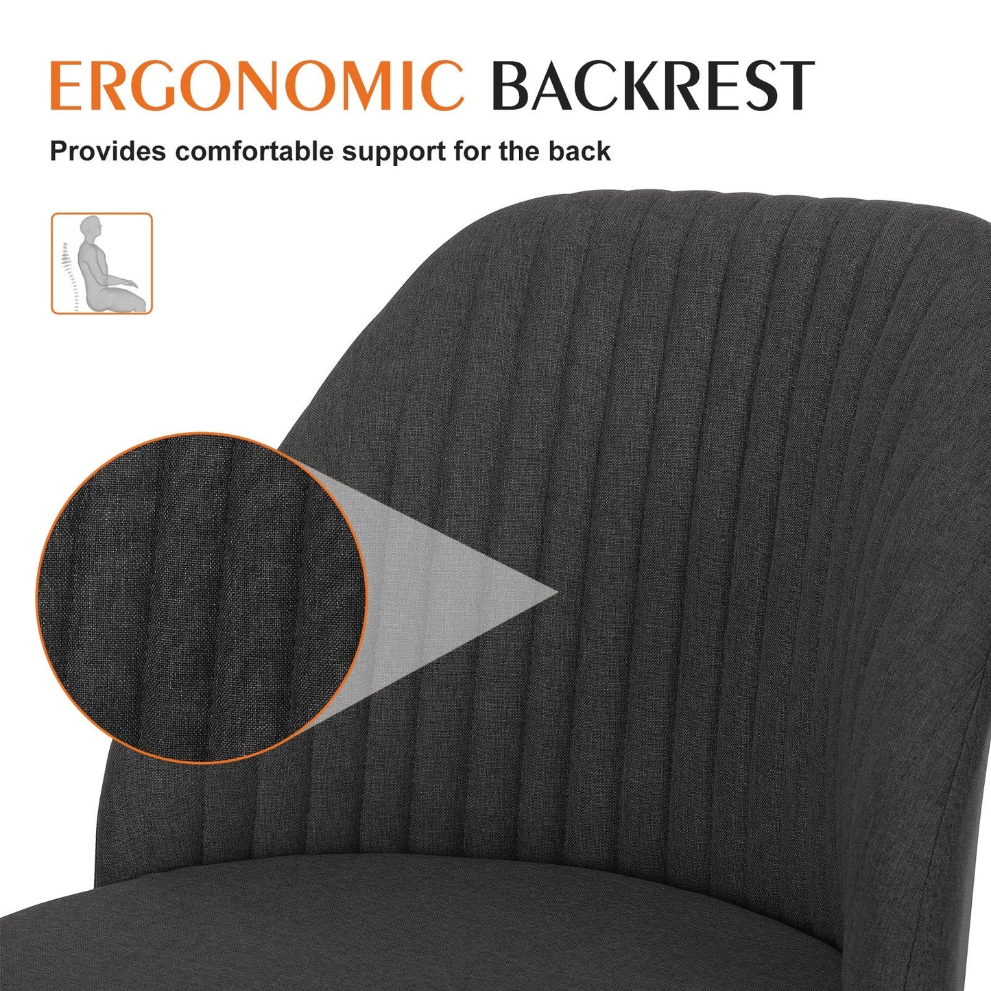 Cradle Home Office Height Adjustable Swivel Armless Chair with Wheels