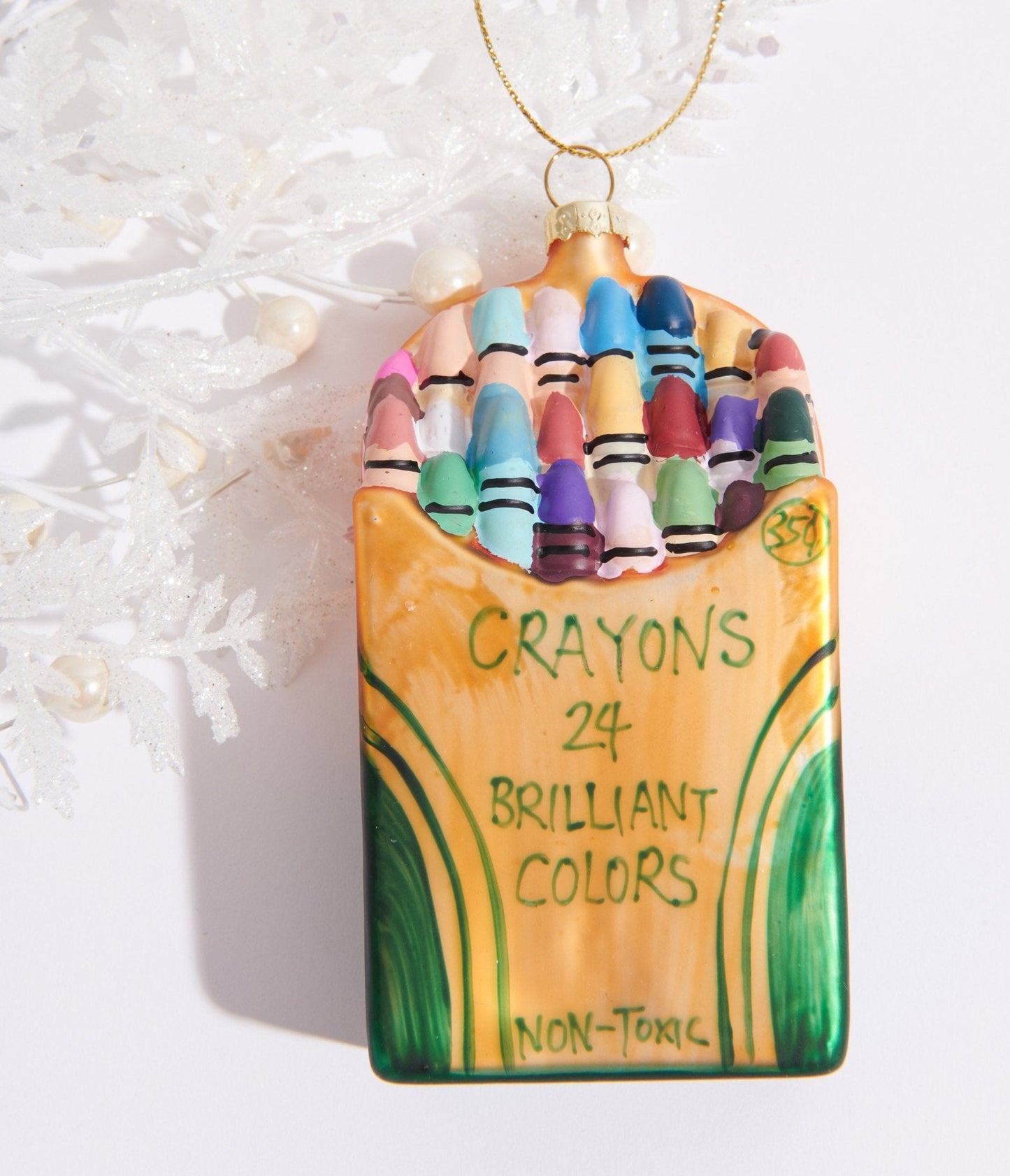 Crayon Box Glass Ornament