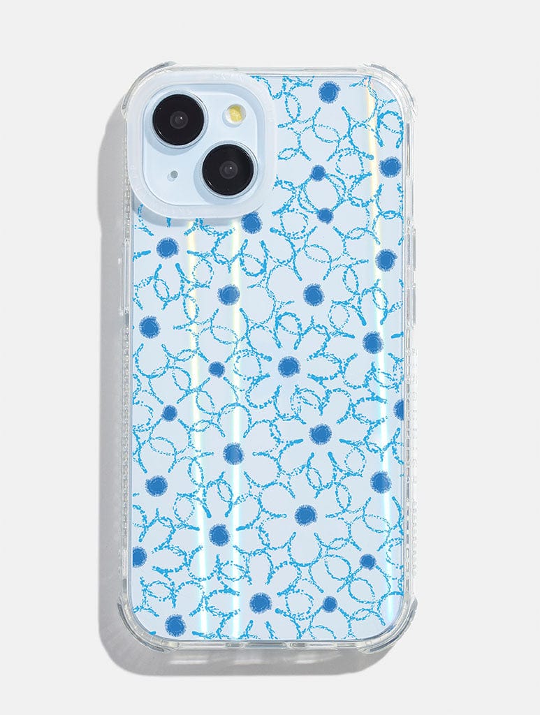 Crayon Flower Blue Shock iPhone Case