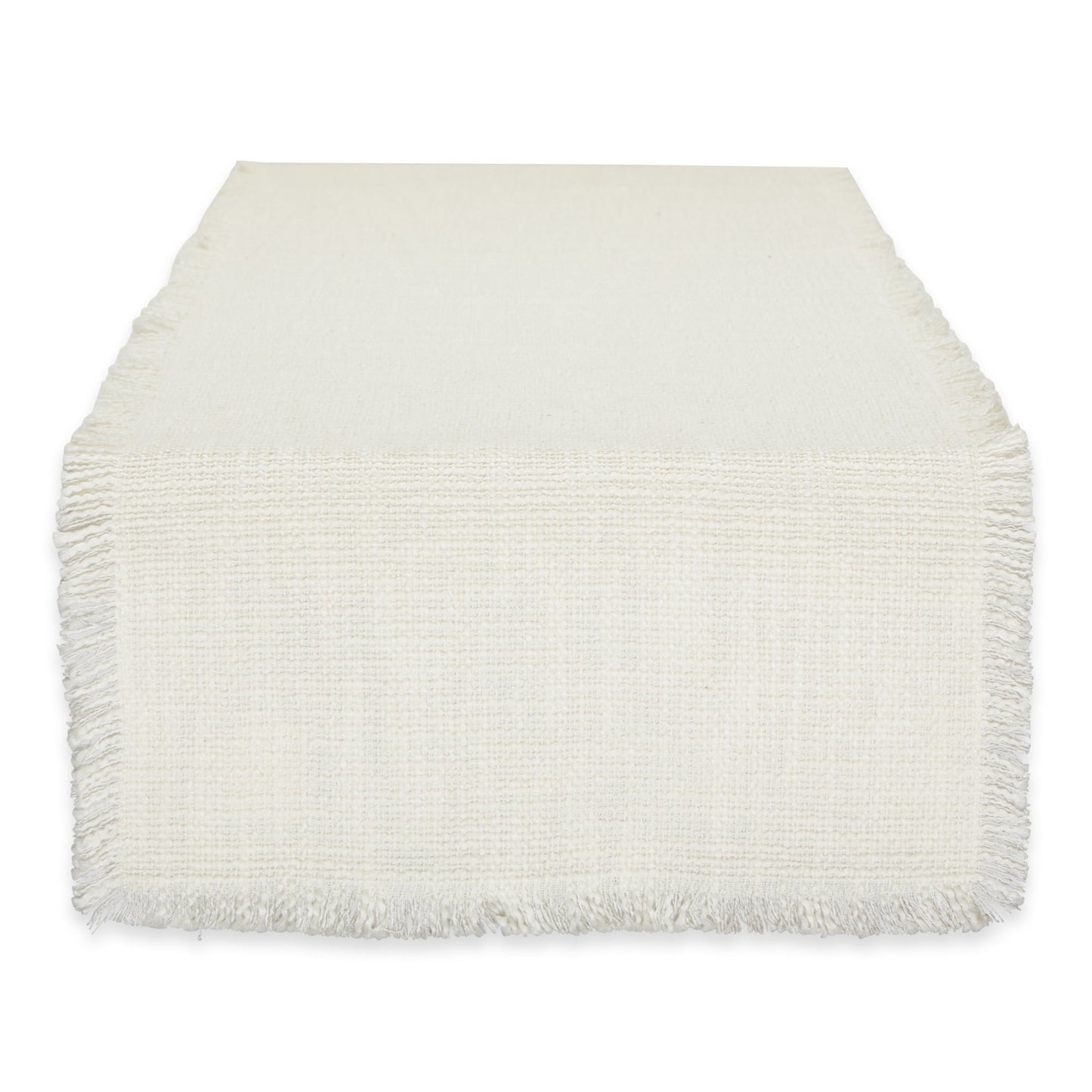 Cream Sugar Basket Fringe 14"X72" Table Runner
