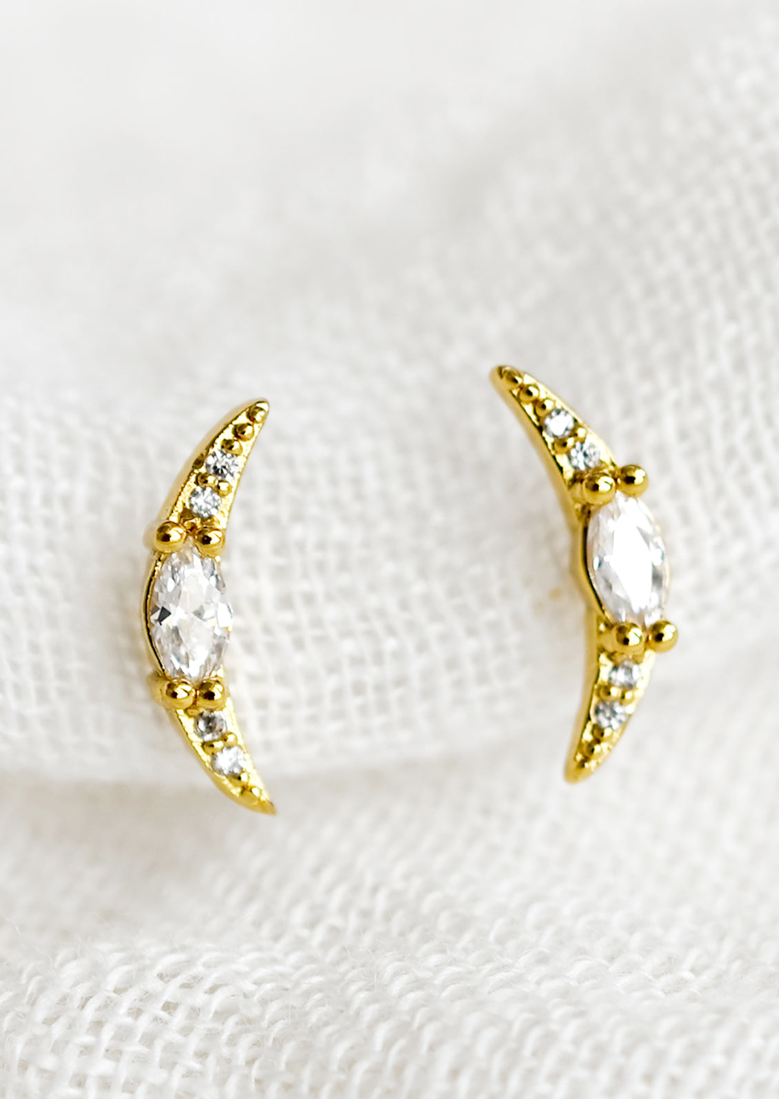 Crescent Stud Earrings