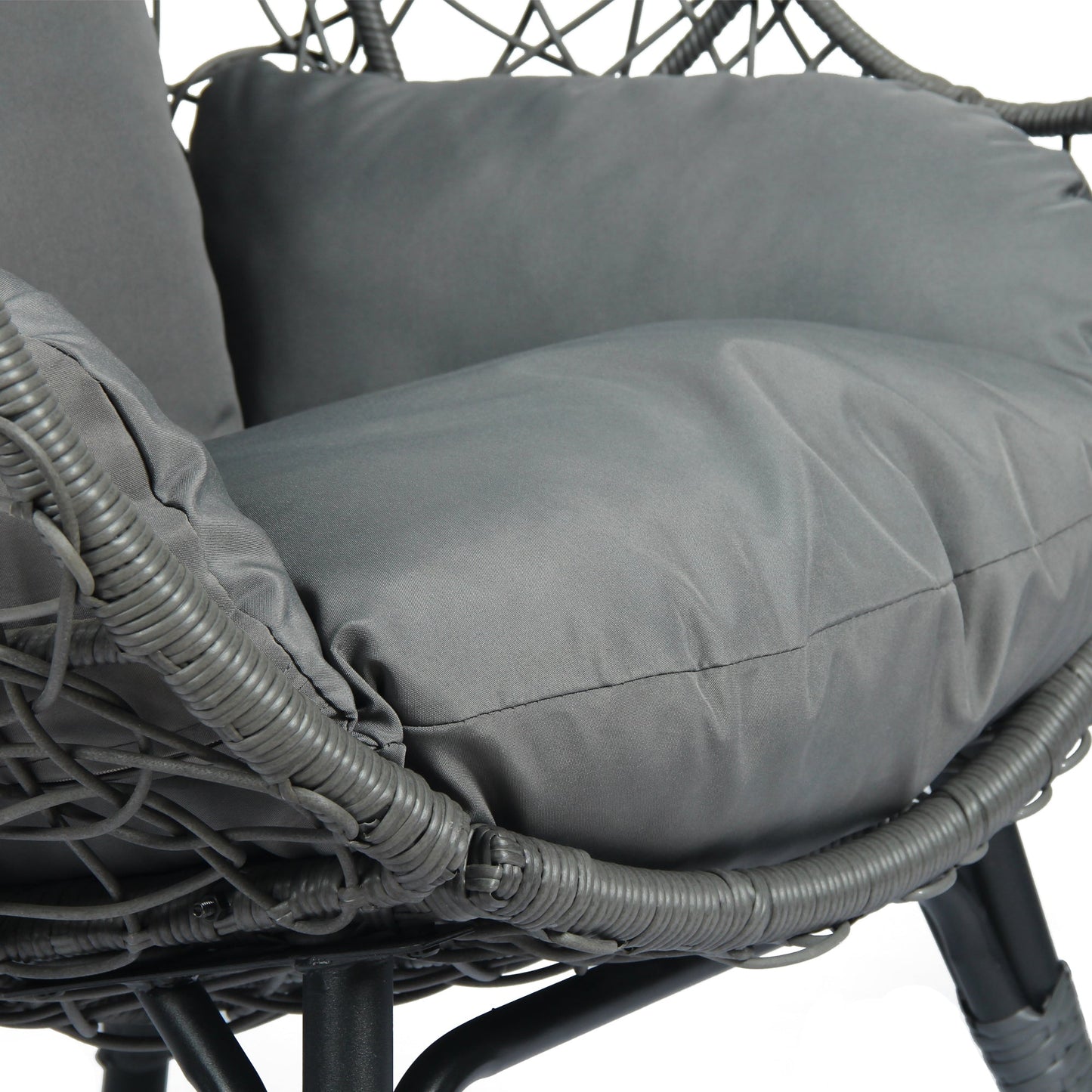 Crest Patio PE Wicker Egg Chair Model 3 with Cushion and Side Table