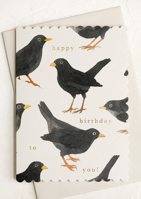 Blackbird Birthday Card