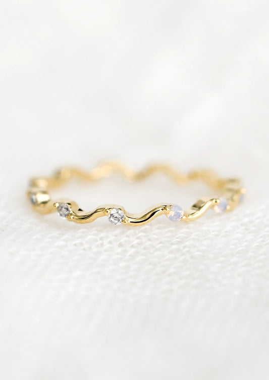 Crystal Squiggle Ring