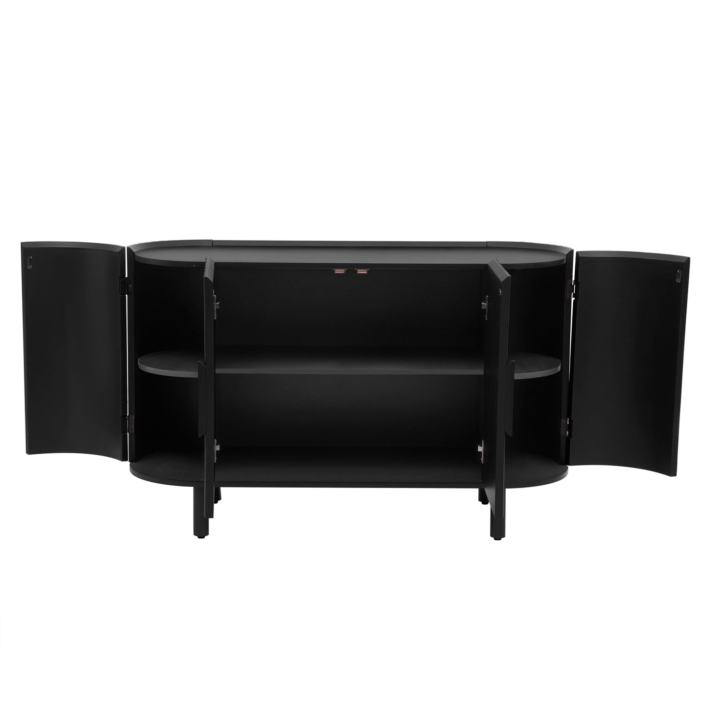 Curved Sideboard with Adjustable Shelves