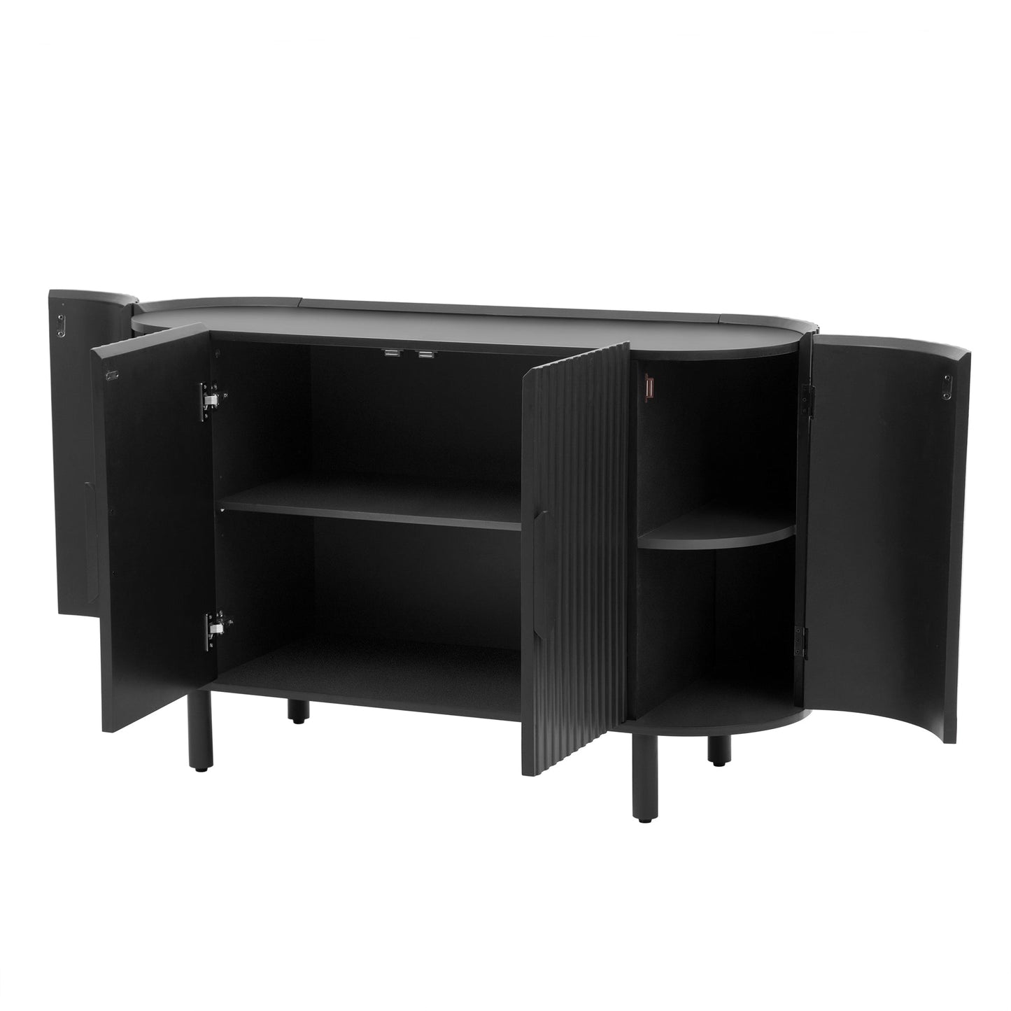 Curved Sideboard with Adjustable Shelves