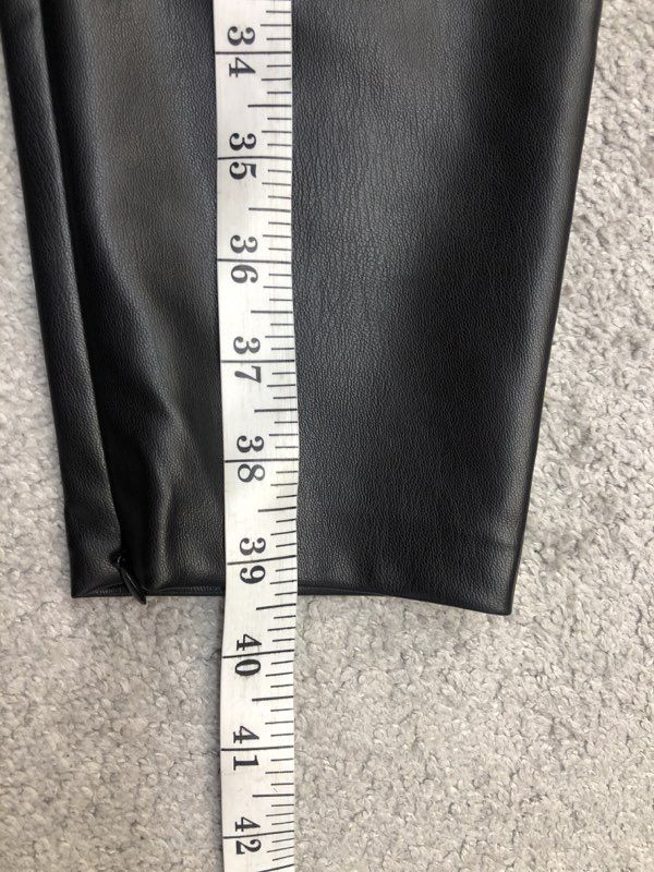 ZARA Pants Womens Black Medium Leather Ankle Skinny Pant High Rise Pockets