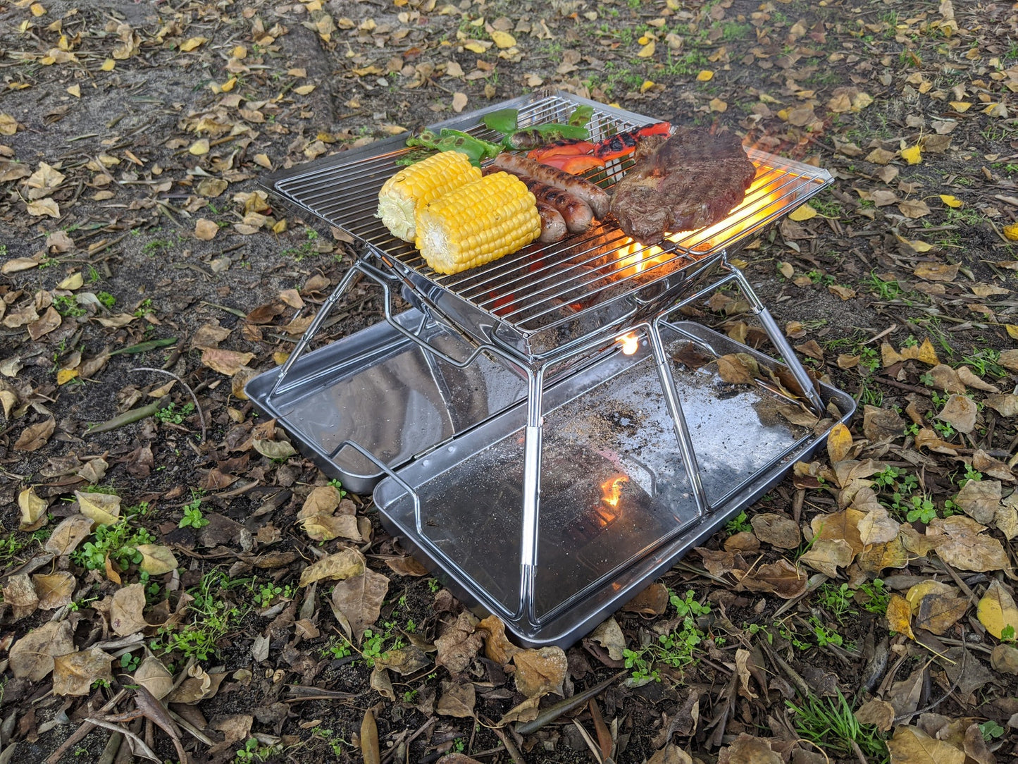 Wildtrak Frontier 360 Stainless Steel 36.5cm Folding BBQ Firepit with Bag