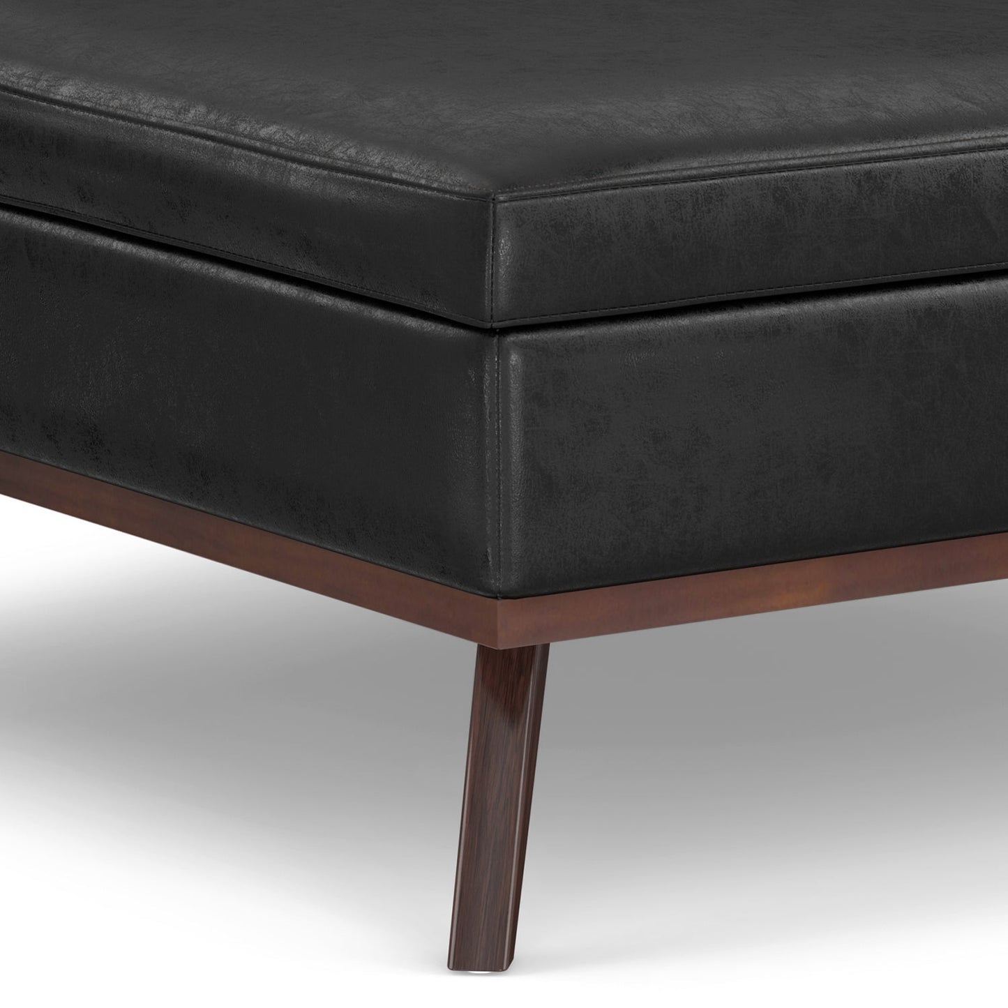 Venture 40"W Square Flip Top Ottoman with Wood Frame