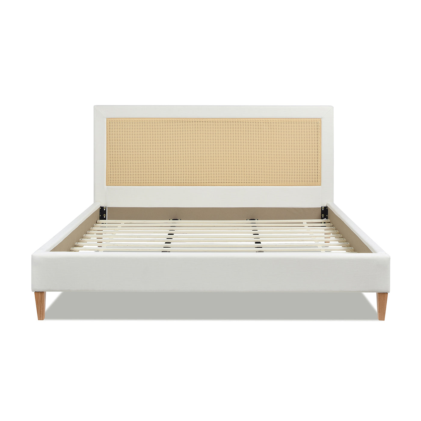 Captivat Platform Bed with Cane-Back and Solid Wood Legs