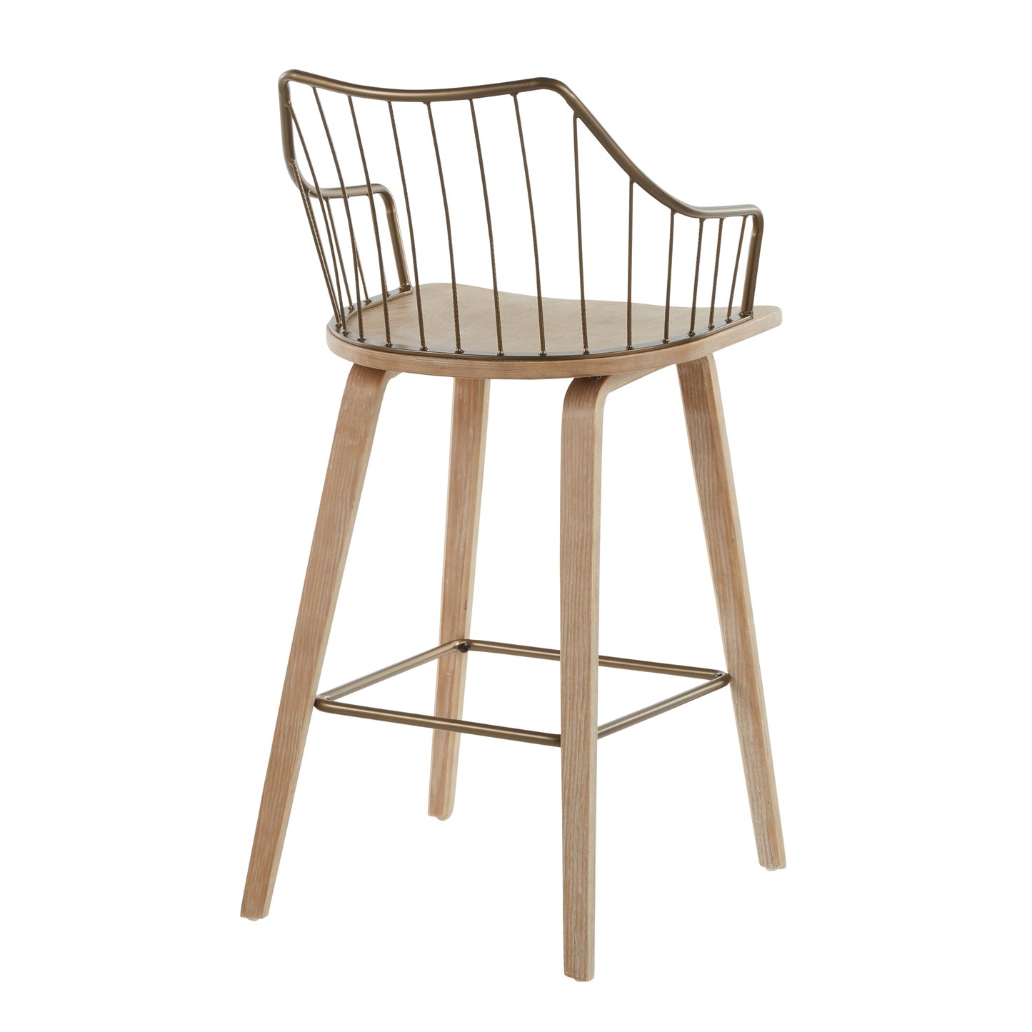 Counter Stool with Spindle Back and Footrest