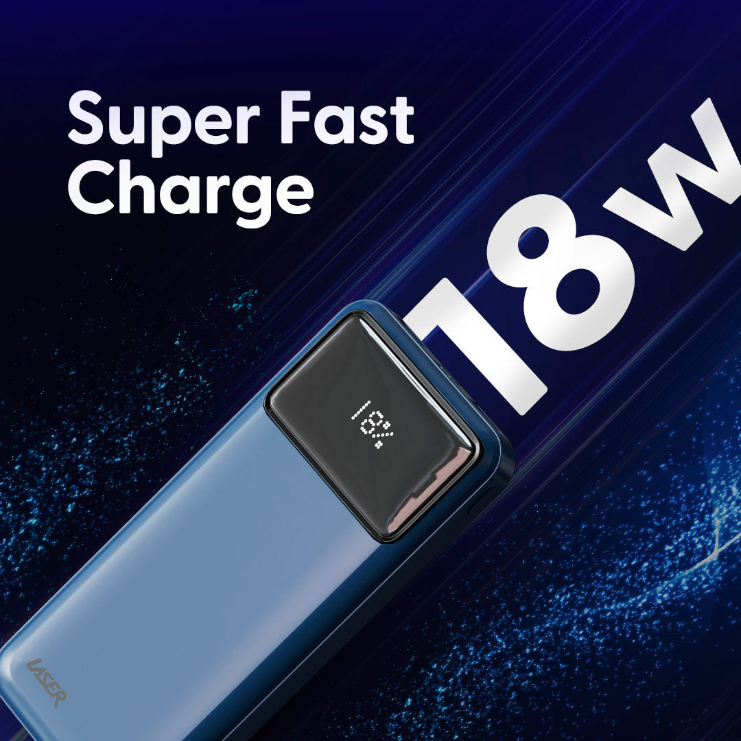 Laser 10000mAh Powerbank 18W PD with LED Indicator (Navy)