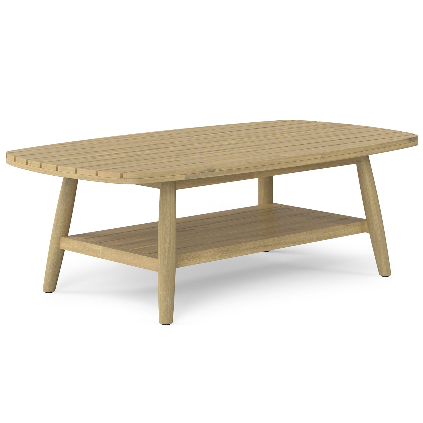 Outdoor Coffee Table with Bottom Slatted Shelf